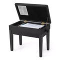 SONGMICS Adjustable Wooden Piano Bench Stool with Sheet Music Storage Black
