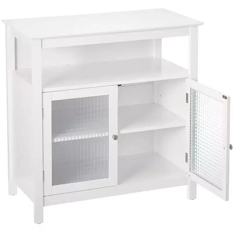 Madia/Credenza bianca a 2 ante con ante in vetro