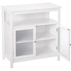 Madia/Credenza bianca a 2 ante con ante in vetro