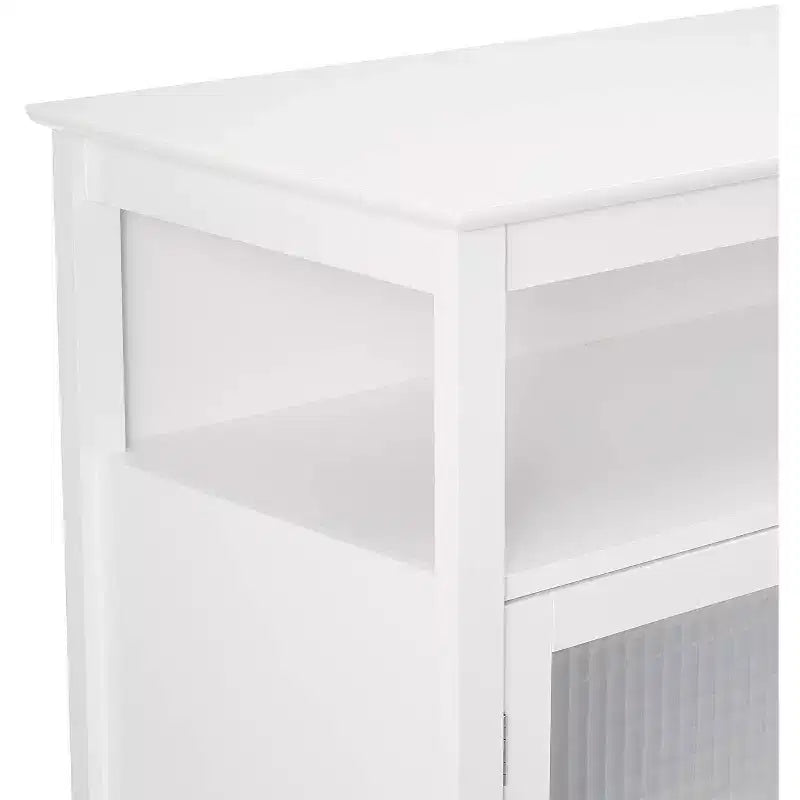 Madia/Credenza bianca a 2 ante con ante in vetro