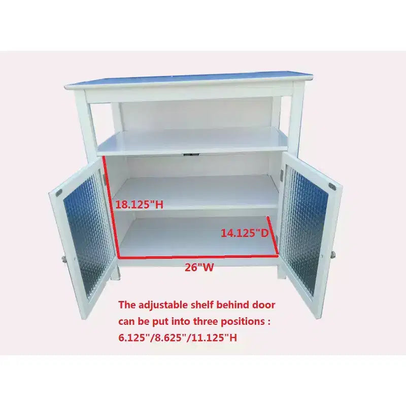 Madia/Credenza bianca a 2 ante con ante in vetro