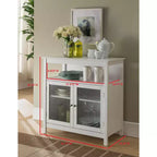 Madia/Credenza bianca a 2 ante con ante in vetro