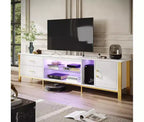 Mobile TV da 80" con LED RGB – Nero Lucido / Legno di Pino / Bianco Lucido – Adatto per TV fino a 95"