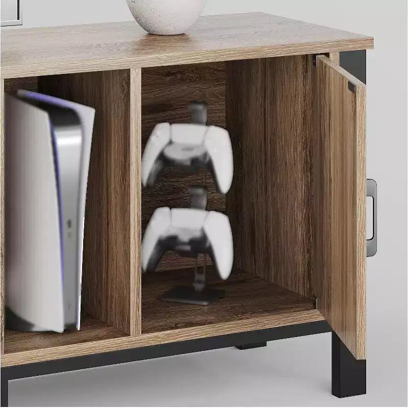 Mobile TV da 80" con LED RGB – Nero Lucido / Legno di Pino / Bianco Lucido – Adatto per TV fino a 95"