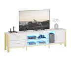Mobile TV da 80" con LED RGB – Nero Lucido / Legno di Pino / Bianco Lucido – Adatto per TV fino a 95"