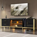 Mobile TV da 80" con LED RGB – Nero Lucido / Legno di Pino / Bianco Lucido – Adatto per TV fino a 95"