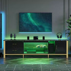 Mobile TV da 80" con LED RGB – Nero Lucido / Legno di Pino / Bianco Lucido – Adatto per TV fino a 95"