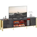 Mobile TV da 80" con LED RGB – Nero Lucido / Legno di Pino / Bianco Lucido – Adatto per TV fino a 95"