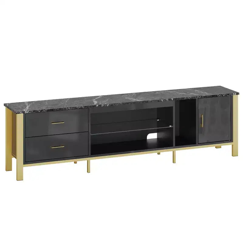 Mobile TV da 80" con LED RGB – Nero Lucido / Legno di Pino / Bianco Lucido – Adatto per TV fino a 95"