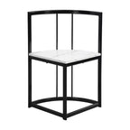 Set da pranzo ovale nero in finto marmo – 7 pezzi, 6 posti