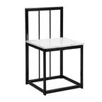 Set da pranzo ovale nero in finto marmo – 7 pezzi, 6 posti