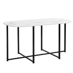 Set da pranzo ovale nero in finto marmo – 7 pezzi, 6 posti