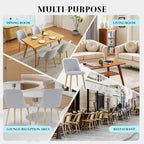 Sedia da pranzo imbottita, beige/grigio, schienale alto senza braccioli, set da 2