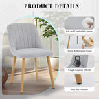 Sedia da pranzo imbottita, beige/grigio, schienale alto senza braccioli, set da 2