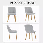 Sedia da pranzo imbottita, beige/grigio, schienale alto senza braccioli, set da 2