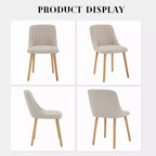 Sedia da pranzo imbottita, beige/grigio, schienale alto senza braccioli, set da 2