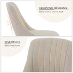 Sedia da pranzo imbottita, beige/grigio, schienale alto senza braccioli, set da 2