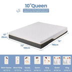 Materasso in memory foam trapuntato bianco, reversibile, 1–2 persone
