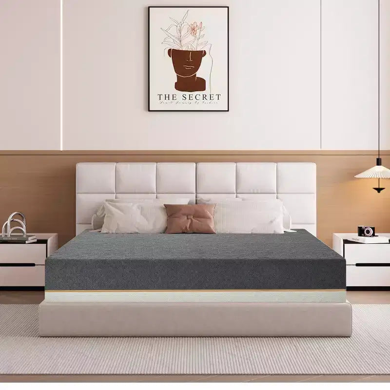 Materasso in memory foam trapuntato bianco, reversibile, 1–2 persone
