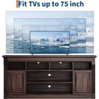 Mobile TV stile rustico da 67", nero/marrone/grigio/bianco, adatto per TV fino a 75"