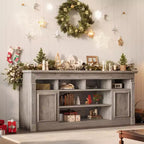 Mobile TV stile rustico da 67", nero/marrone/grigio/bianco, adatto per TV fino a 75"