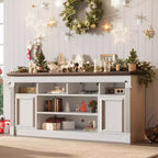 Mobile TV stile rustico da 67", nero/marrone/grigio/bianco, adatto per TV fino a 75"
