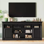 Mobile TV stile rustico da 67", nero/marrone/grigio/bianco, adatto per TV fino a 75"
