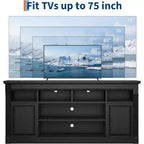 Mobile TV stile rustico da 67", nero/marrone/grigio/bianco, adatto per TV fino a 75"
