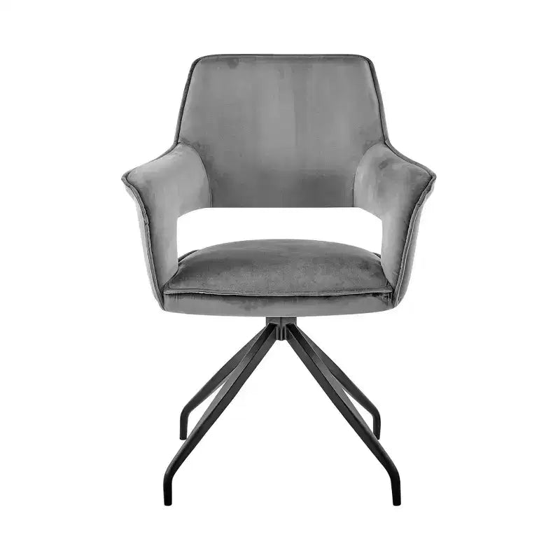 Poltrona d'accento in velluto blu/grigio con gambe in legno nero – 1 Posto