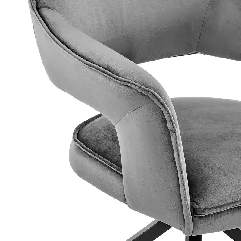 Poltrona d'accento in velluto blu/grigio con gambe in legno nero – 1 Posto