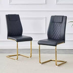 Modern Dining Chairs with Metal Legs, PU Leather Upholstered High Back Chairs, Set of 4 for Kitchen Dining Room Living Room