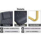 Sedia da pranzo con schienale alto in pelle PU nera, set da 4