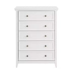 Comò a 5 cassetti – Beige / Nero / Bianco, Singolo
