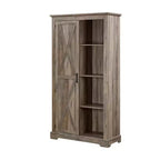 Madia/Credenza stile Country color Espresso/Grigio con anta scorrevole e mensole a vista