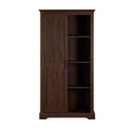 Madia/Credenza stile Country color Espresso/Grigio con anta scorrevole e mensole a vista