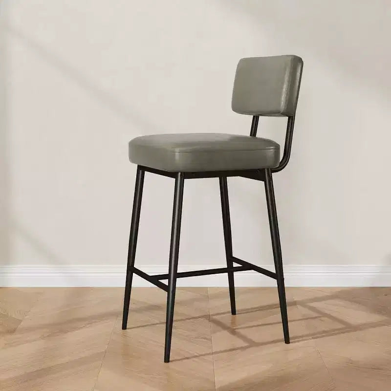 Sgabelli da bancone in similpelle, senza braccioli con schienale alto, set da 2 (Nero / Marrone / Verde)