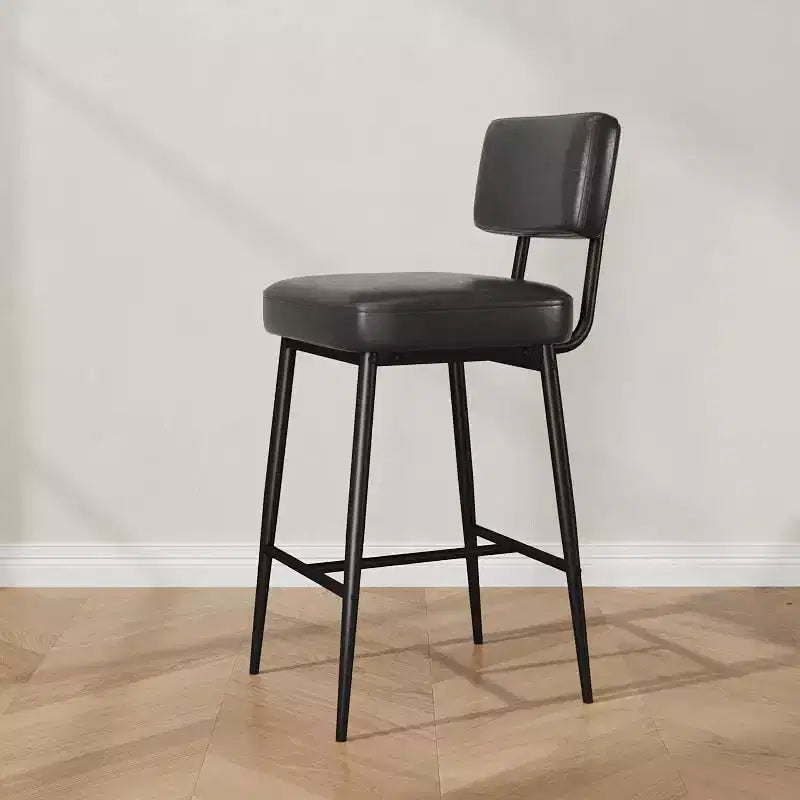 Sgabelli da bancone in similpelle, senza braccioli con schienale alto, set da 2 (Nero / Marrone / Verde)
