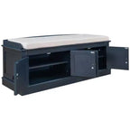 Panca portaoggetti imbottita Espresso / Grigio Lavato / Blu Navy / Bianca con 4 ante, 1 posto