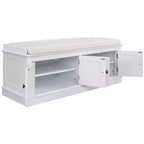 Panca portaoggetti imbottita Espresso / Grigio Lavato / Blu Navy / Bianca con 4 ante, 1 posto