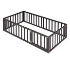 Letto a castello singolo bianco con recinzione e porta, legno di pino, 1 bambino