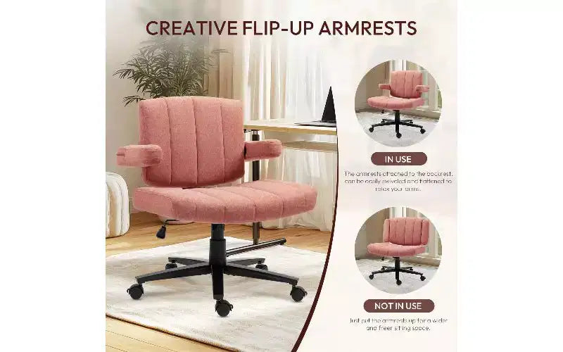 Sedia Girevole in Tessuto Incrociata – 1 Posto, Blu / Marrone / Grigio / Verde / Rosa / Bianco