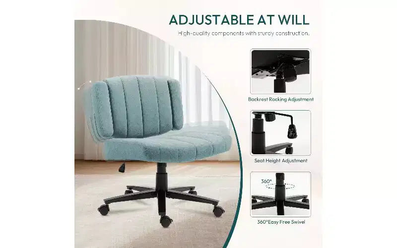 Sedia Girevole in Tessuto Incrociata – 1 Posto, Blu / Marrone / Grigio / Verde / Rosa / Bianco