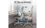 Sedia da ufficio ergonomica, nero / bianco e nero / grigio e bianco / kaki e bianco, doppio rivestimento in rete, 1 seduta
