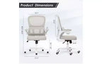 Sedia da ufficio ergonomica, nero / bianco e nero / grigio e bianco / kaki e bianco, doppio rivestimento in rete, 1 seduta