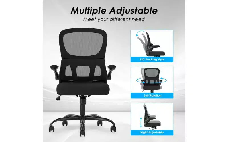 Sedia da ufficio ergonomica, nero / bianco e nero / grigio e bianco / kaki e bianco, doppio rivestimento in rete, 1 seduta