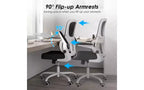 Sedia da ufficio ergonomica, nero / bianco e nero / grigio e bianco / kaki e bianco, doppio rivestimento in rete, 1 seduta