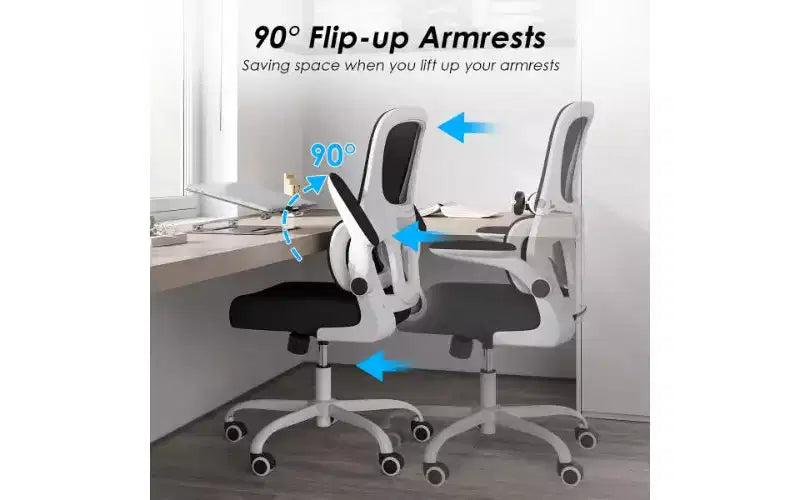 Sedia da ufficio ergonomica, nero / bianco e nero / grigio e bianco / kaki e bianco, doppio rivestimento in rete, 1 seduta