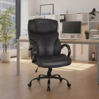 Sedia da ufficio in pelle PU nera/grigia, singola, altezza regolabile