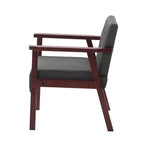 Poltrona accent in tessuto, lino / PU, con un posto a sedere, nei colori nero / grigio