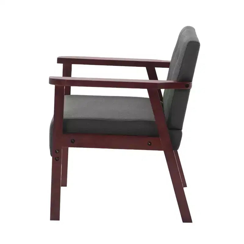 Poltrona accent in tessuto, lino / PU, con un posto a sedere, nei colori nero / grigio